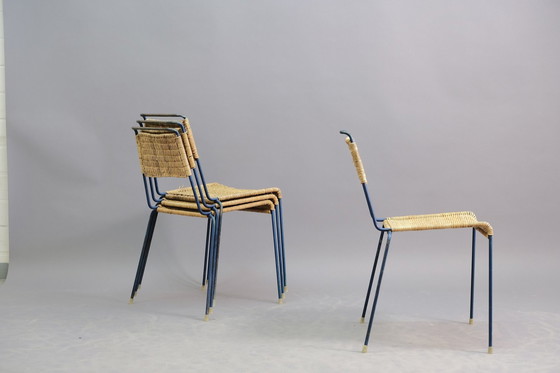 Image 1 of Mid-Century Stapelstühle von Paul Schneider Esleben für Wilde + Spieth, 1950er, 4er Set