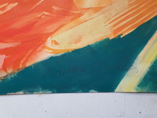 Xandra Donders Gemälde „Pfau“.