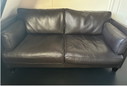 Schwarz/braune Ledersofas