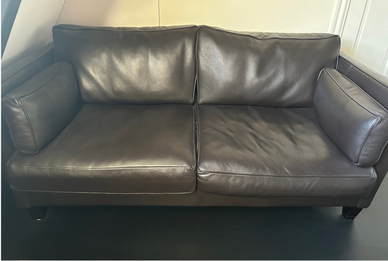 Image 1 of Schwarz/braune Ledersofas