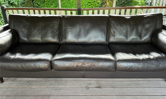 Image 1 of Schwarz/braune Ledersofas