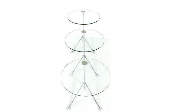 Image 1 of Italian nesting tables / Satztische with chrome and glass, as new!