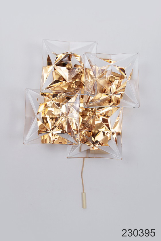 Image 1 of Kinkeldey Wandleuchte Gold Deutschland 1970