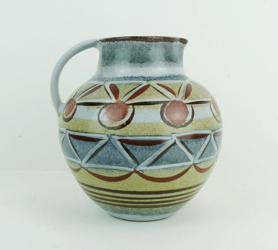 Image 1 of Kroesselbach mid century VASE Krug abstraktes Muster 1950er 60er Jahre