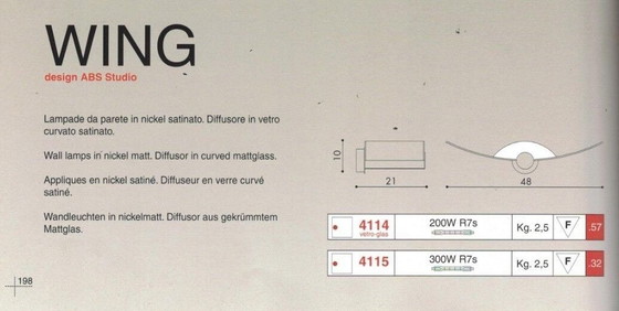 Image 1 of 3x Egoluce Wing Wandleuchte