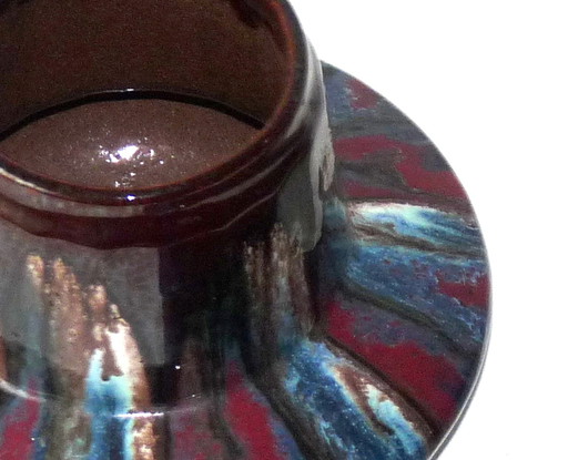 2x Keramikvasen in üppigen Farben