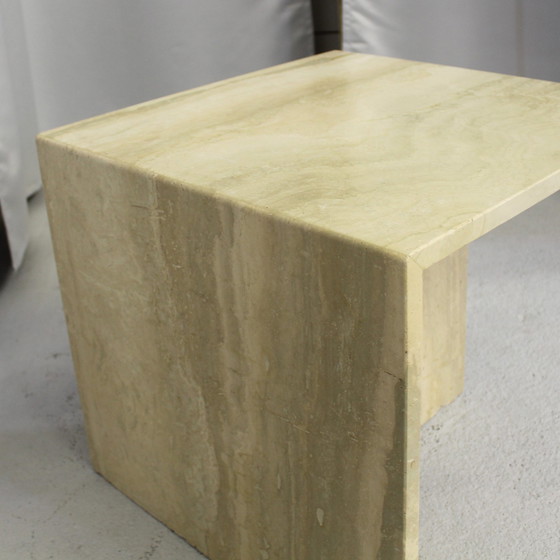 Image 1 of Vintage Beistelltisch aus Travertin