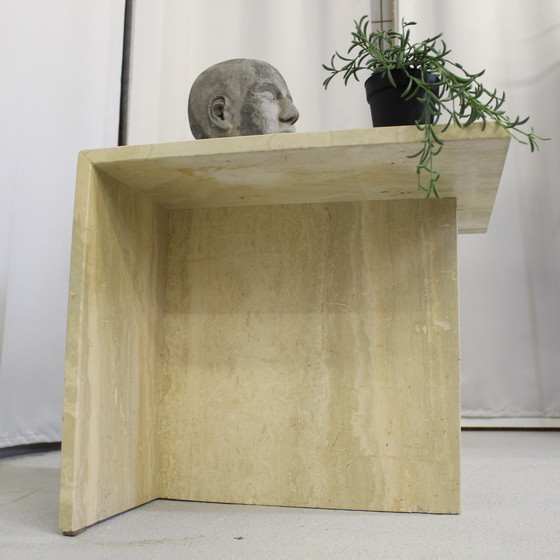 Image 1 of Vintage Beistelltisch aus Travertin