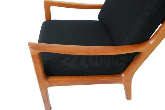Image 1 of Ole Wanscher for PJ Jeppesen, "Senator" Mid Century Danish Teak Lounge Chair / Sessel, new cover
