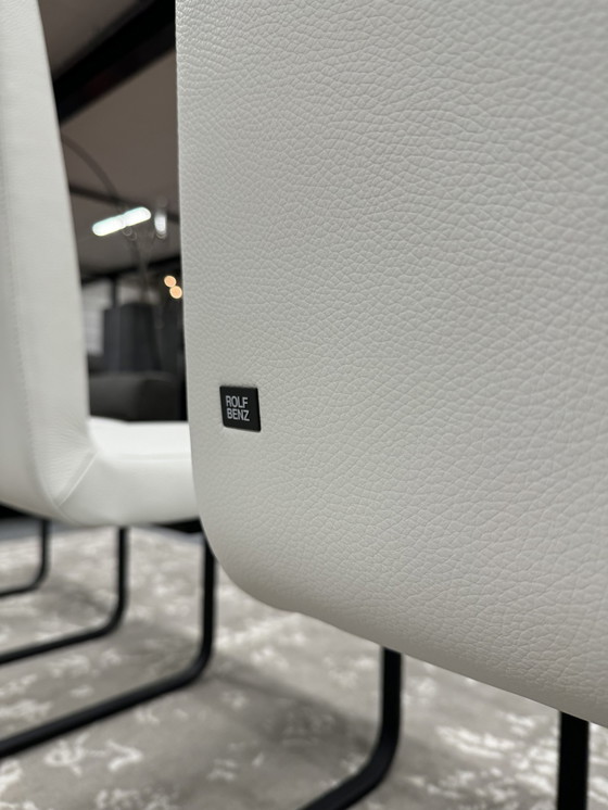Image 1 of 3 Rolf Benz 620 Esszimmerstühle aus weißem Leder
