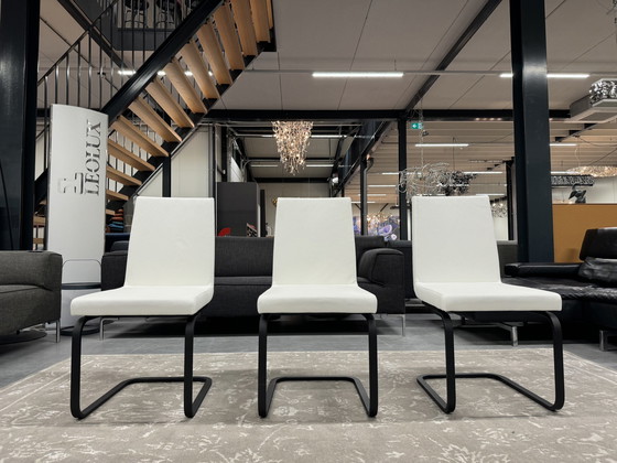 Image 1 of 3 Rolf Benz 620 Esszimmerstühle aus weißem Leder