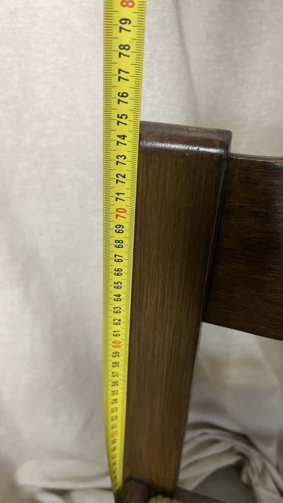 Image 1 of 6x dunkelbrauner Stuhl mit Papierkordelsitz