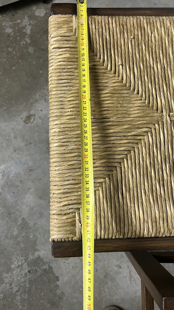 Image 1 of 6x dunkelbrauner Stuhl mit Papierkordelsitz