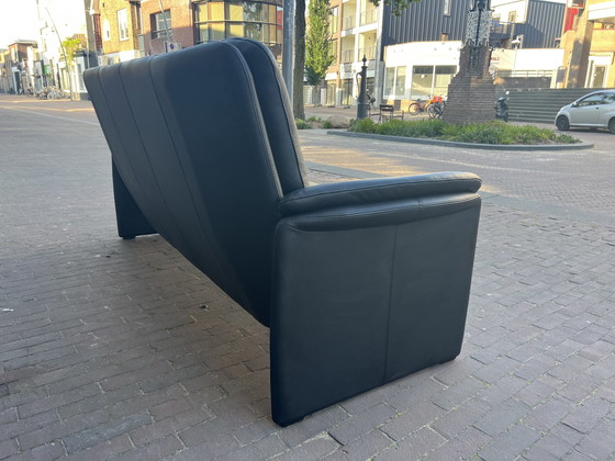 Image 1 of Leolux Catalpa 3-Sitzer-Sofa aus schwarzem Leder