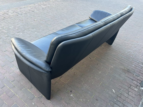 Image 1 of Leolux Catalpa 3-Sitzer-Sofa aus schwarzem Leder