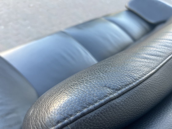 Image 1 of Leolux Catalpa 3-Sitzer-Sofa aus schwarzem Leder