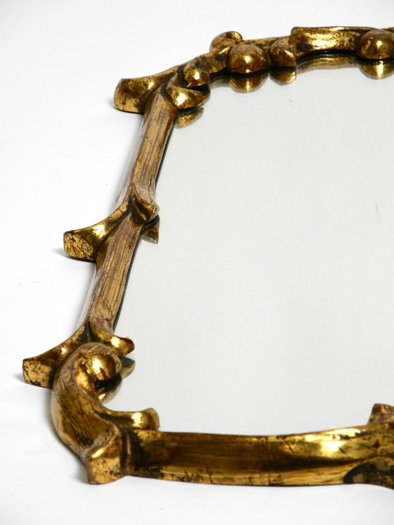 Image 1 of Wunderschöner vergoldeter Wandspiegel aus Holz aus der Moderne Mitte des Jahrhunderts