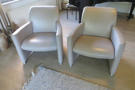 2x Leolux Quantissimo Luxussessel Kalbsleder